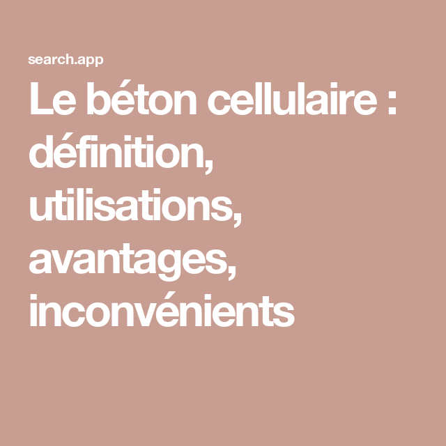 Cloison b&eacute;ton cellulaire