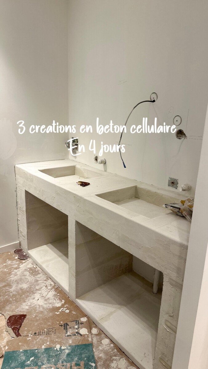 Salle bain siporex douche