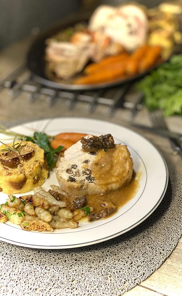 chapon de No&euml;l r&ocirc;ti