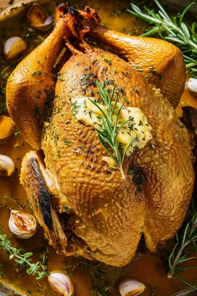 Chapon de No&euml;l r&ocirc;ti parfait