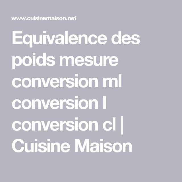 conversion cl en grammes