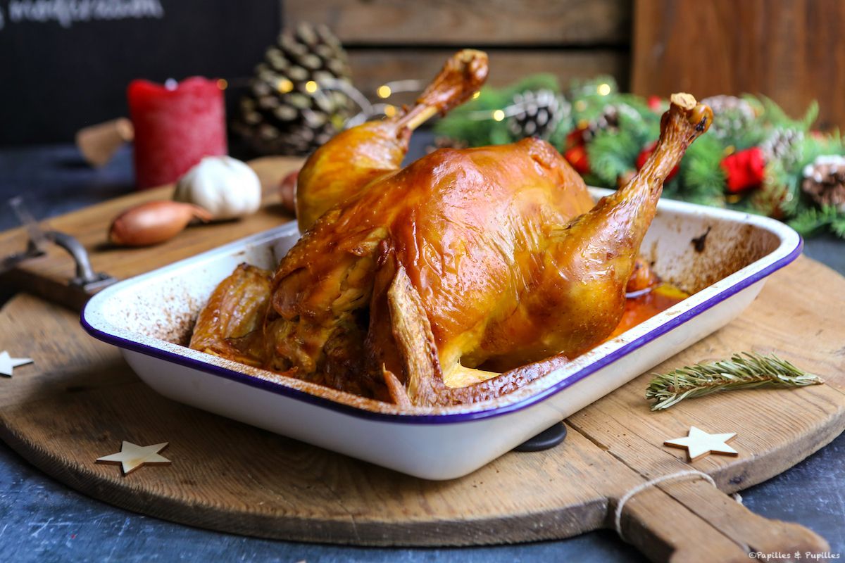 Chapon de No&euml;l r&ocirc;ti parfait