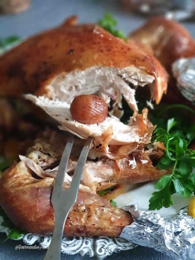 Chapon de No&euml;l r&ocirc;ti parfait