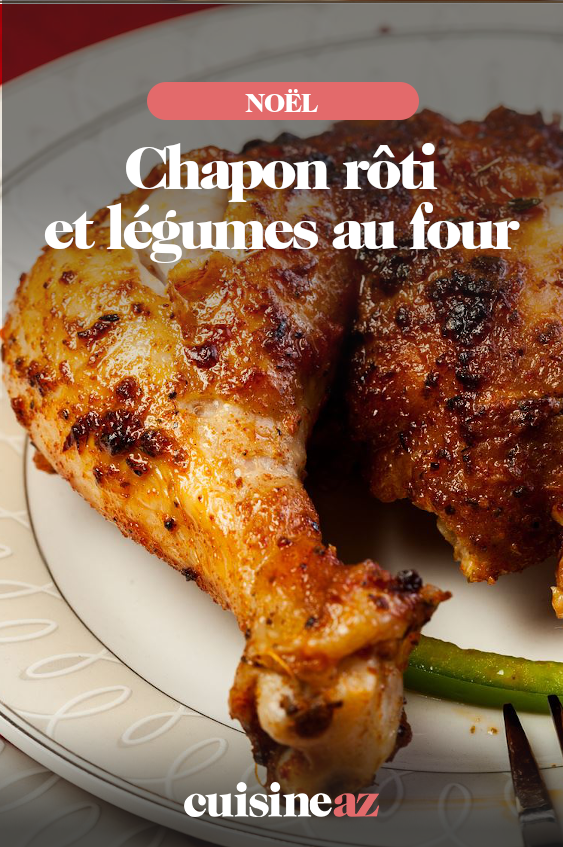 chapon de No&euml;l r&ocirc;ti