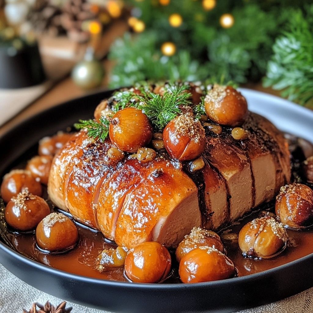 chapon de No&euml;l r&ocirc;ti